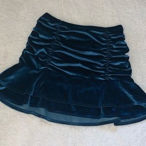 wild fable dark aqua velvet skirt size xs